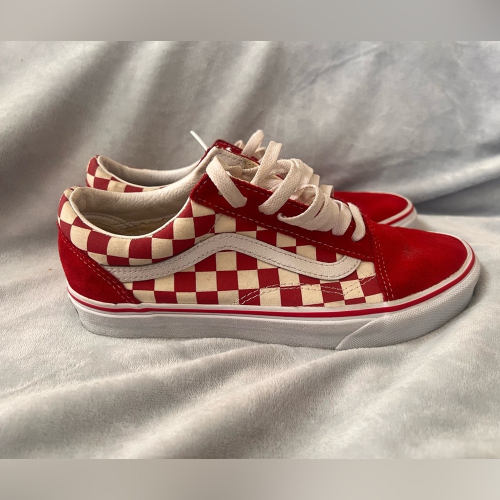 Vans Old Skool Checkerboard Racing Red Shoes